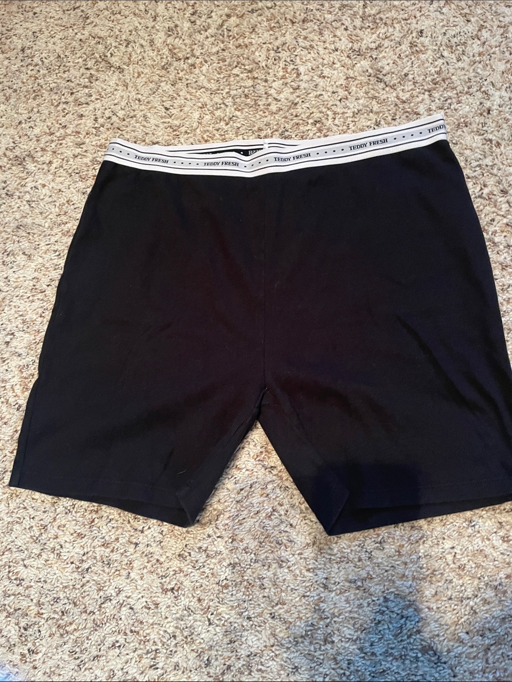 Teddy Fresh Black Shorts with White Logo Waistband